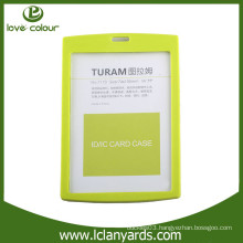 Custom hard plastic yellow id card holder for company